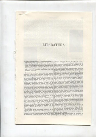 Espasa Calpe: Literatura (32 paginas con grabados)