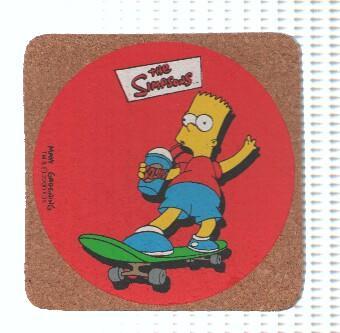 LOS SIMPSONS: Posavasos BART SIMPSON en skate con freshisui (Fox 2000)