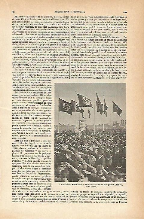 LAMINA ESPASA 782: Alemanes entonando el himno nacional en Themelhof Berlin