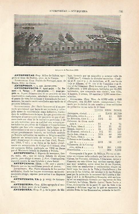 LAMINA ESPASA 7014: Puerto de Barcelona en 1908