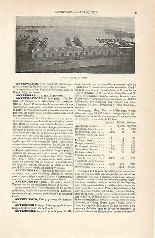 LAMINA ESPASA 7014: Puerto de Barcelona en 1908