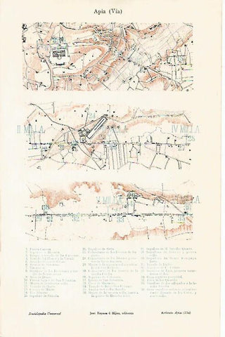 LAMINA ESPASA 7058: Mapa de la Via Apia