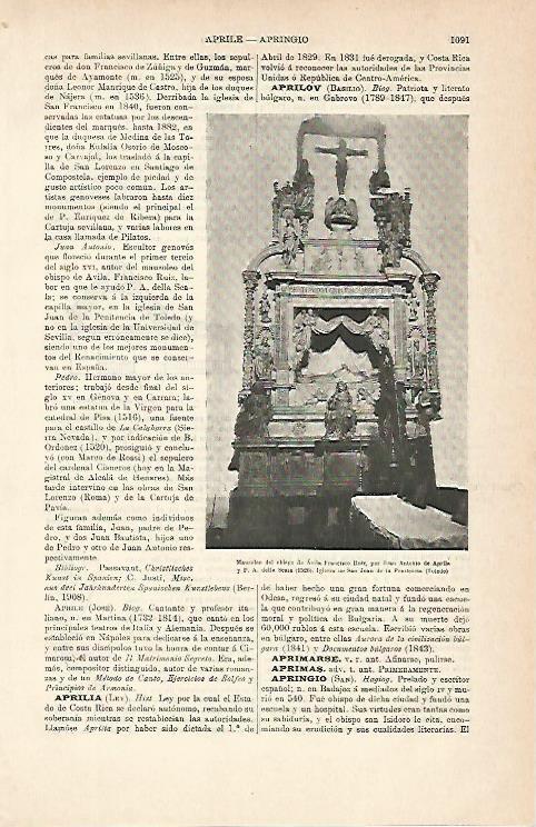 LAMINA ESPASA 7074: Mausoleo del obispo de Avila en Toledo