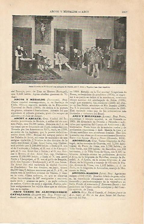 LAMINA ESPASA 7116: Felipe II recibe en El Escorial al embajador de Flandes por Arcos y Megalde