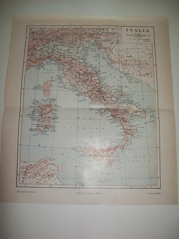 LAMINA ESPASA 7270: Mapa de Italia