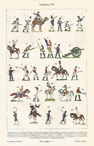 LAMINA ESPASA 7301: Soldados de los siglos XVIII y XIX