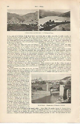 LAMINA ESPASA 7457: Vistas de Sot de Chera Valencia