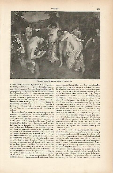 LAMINA ESPASA 7583: La muerte de Orfeo por Sotomayor