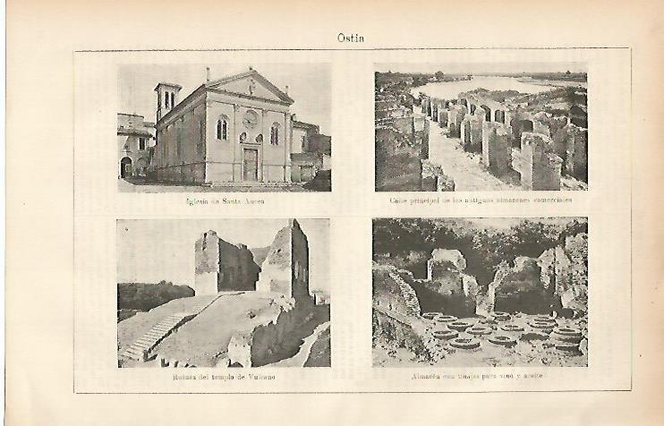 LAMINA ESPASA 7649: Vistas de Ostia Italia