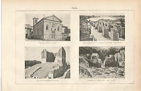 LAMINA ESPASA 7649: Vistas de Ostia Italia