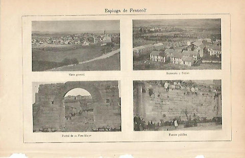 LAMINA ESPASA 7850: Vistas de Esplugues de Francoli Tarragona