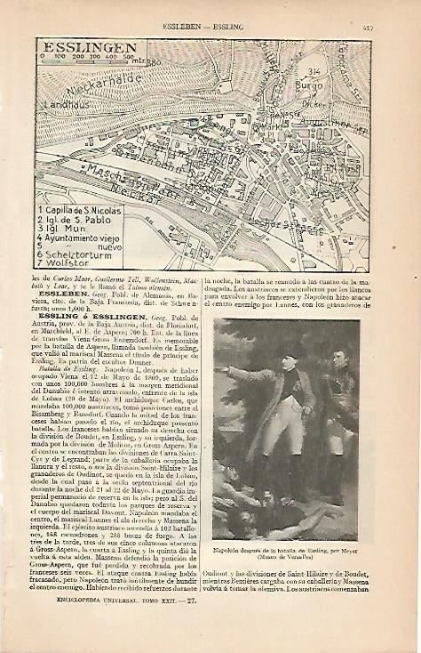 LAMINA ESPASA 7859: Plano de Esslingen Austria