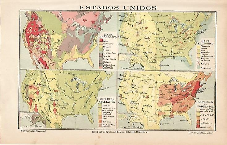 LAMINA ESPASA 7867: Mapa de los Estados Unidos