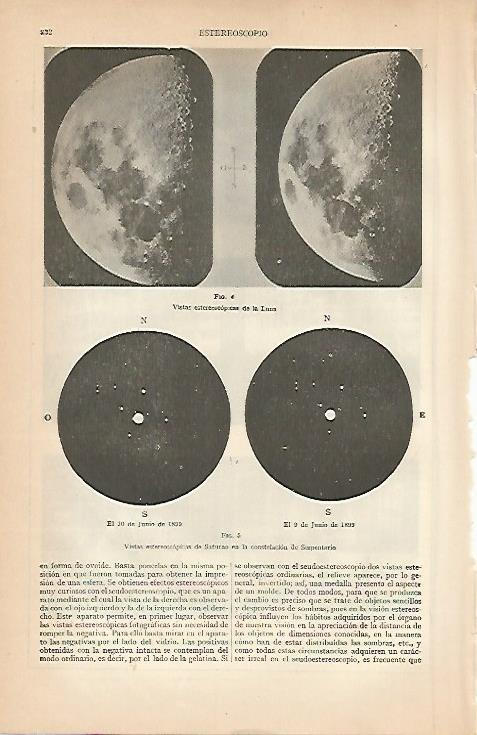LAMINA ESPASA 7881: Vistas de la Luna y de Saturno