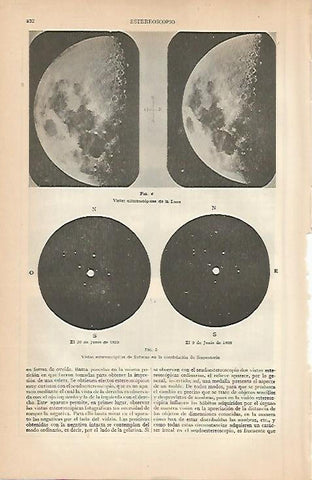 LAMINA ESPASA 7881: Vistas de la Luna y de Saturno