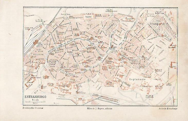 LAMINA ESPASA 7888: Plano de Estrasburgo Francia
