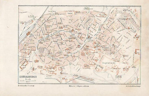 LAMINA ESPASA 7888: Plano de Estrasburgo Francia