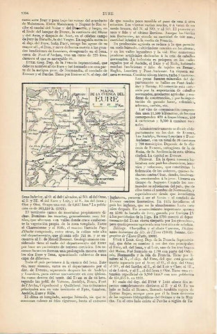 LAMINA ESPASA 7941: Mapa de la cuenca del Eure