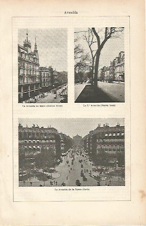 LAMINA ESPASA 7162: Avenidas de Buenos Aires Nueva York y Paris