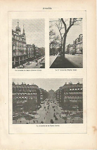 LAMINA ESPASA 7162: Avenidas de Buenos Aires Nueva York y Paris