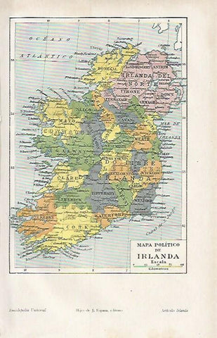 LAMINA ESPASA 7220: Mapa politico de Irlanda