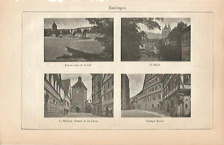 LAMINA ESPASA 7860: Vistas de Esslingen Austria