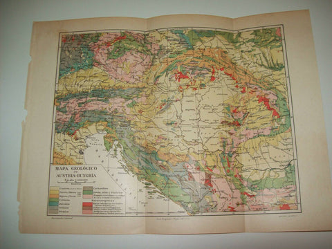 LAMINA ESPASA 7133: Mapa geologico de Austria-Hungria