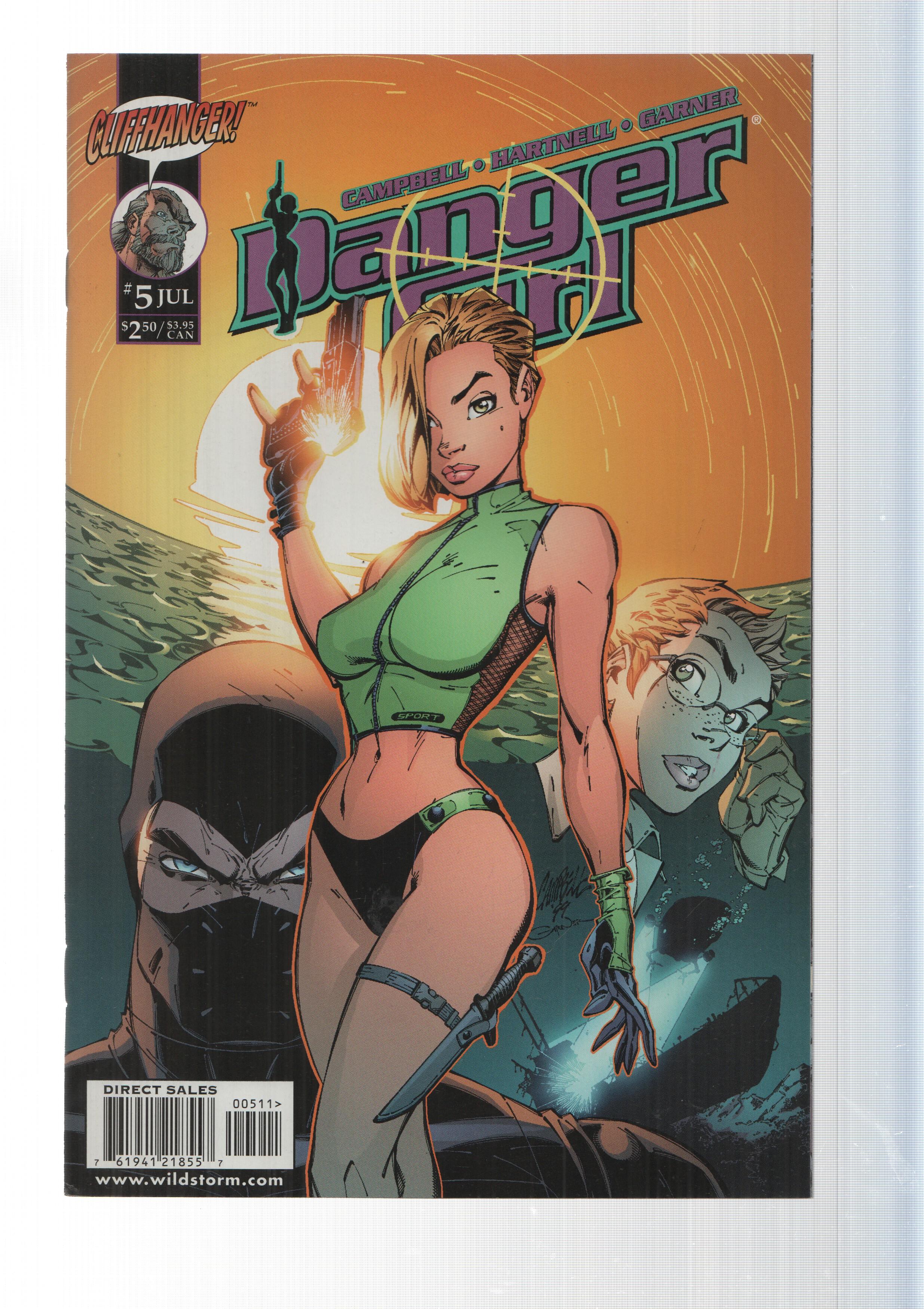 WildStorm: Danger Girl num 5, Dangerous when wet. Cliffhanger