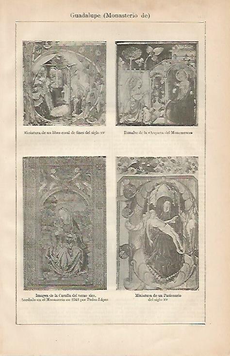 LAMINA ESPASA 2225: Imagenes del Monasterio de Guadalupe Caceres