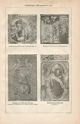 LAMINA ESPASA 2225: Imagenes del Monasterio de Guadalupe Caceres