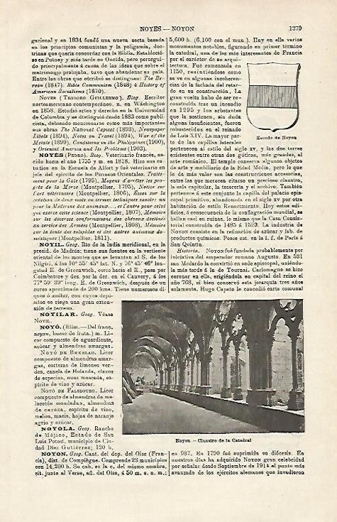 LAMINA ESPASA 20301: Escudo y claustro de Noyon Francia