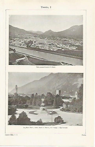 LAMINA ESPASA 20370: Vistas de Trento desde el Adigio