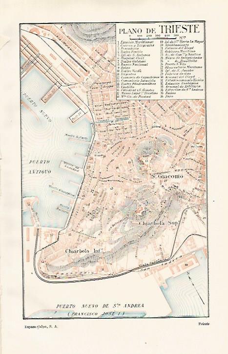LAMINA ESPASA 20410: Plano de Trieste Italia