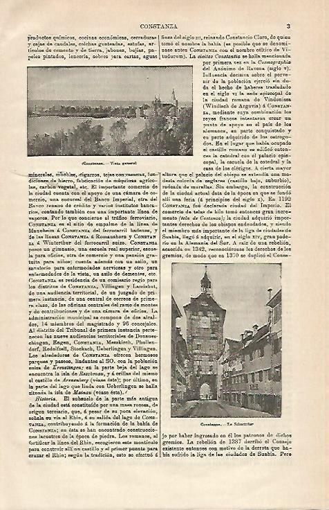 LAMINA ESPASA 20582: Vistas de Constanza Alemania