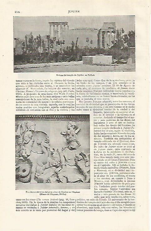 LAMINA ESPASA 21126: Templo de Jupiter en Baalbek Libano