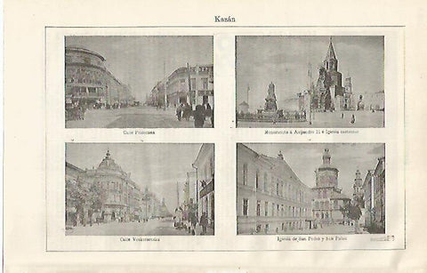 LAMINA ESPASA 21167: Vistas de Kazan Rusia