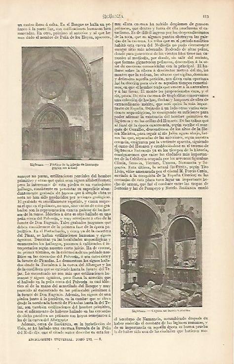 LAMINA ESPASA 2566: Iglesia de Santiago en Siguenza Guadalajara