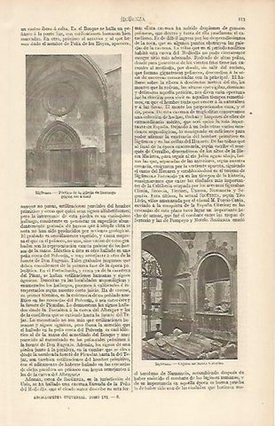 LAMINA ESPASA 2566: Iglesia de Santiago en Siguenza Guadalajara