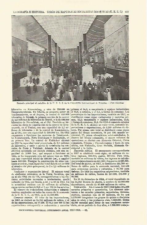 LAMINA ESPASA 21803: Pabellon de la URSS en Bruselas