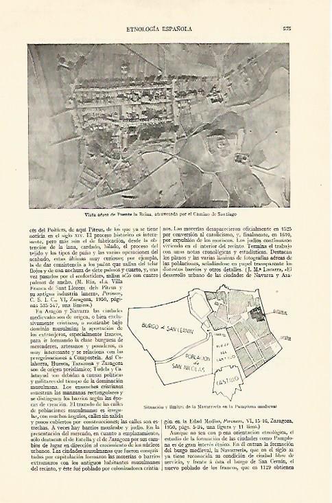 LAMINA ESPASA 21971: Vista aerea de Puente la Reina
