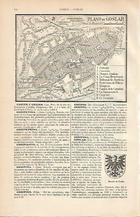 LAMINA ESPASA 2136: Plano de Goslar Alemania