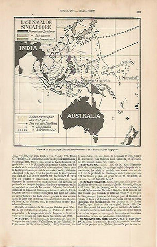 LAMINA ESPASA 2613: Mapa de las zonas afectadas por la base naval de Singapur