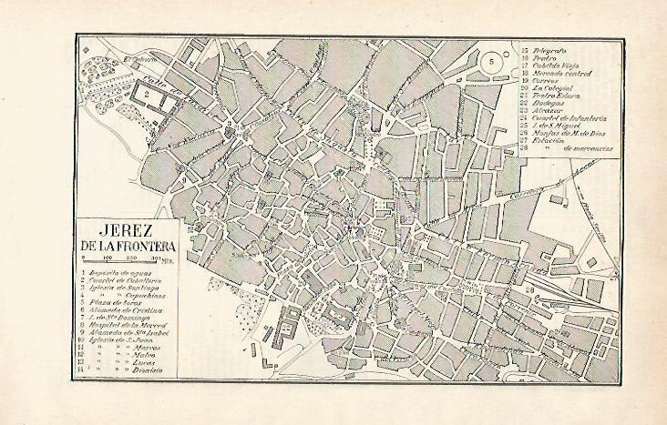 LAMINA ESPASA 21008: Plano de Jerez de la Frontera Cadiz