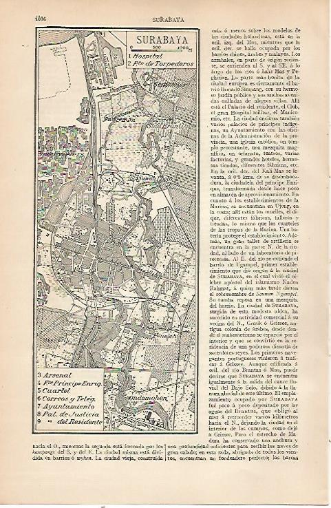LAMINA ESPASA 22586: Plano de Surabaya