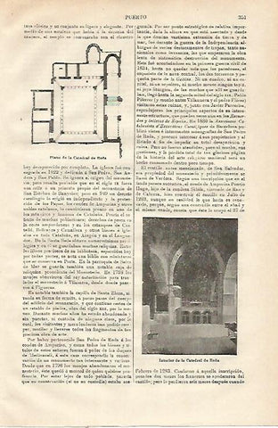 LAMINA ESPASA 23104: Plano e interior de la Catedral de Roda