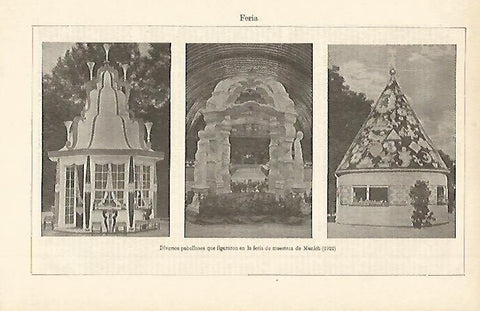 LAMINA ESPASA 2460: Pabellones de la Feria de Munich de 1922