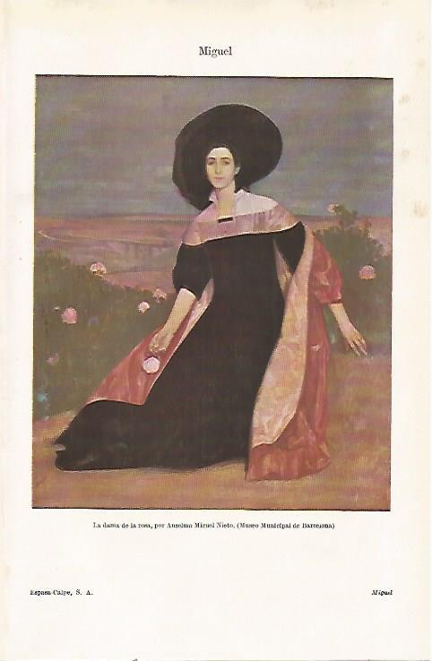 LAMINA ESPASA 23961: La dama de la rosa por Anselmo Miguel Nieto
