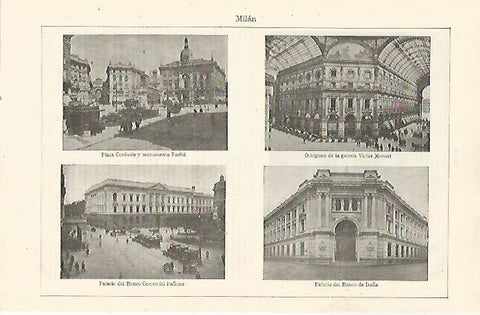 LAMINA ESPASA 23971: Vistas de Milan
