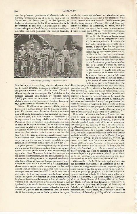 LAMINA ESPASA 24124: Indios de Misiones en Argentina