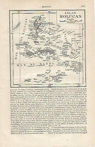 LAMINA ESPASA 24219: Mapa de las islas Molucas